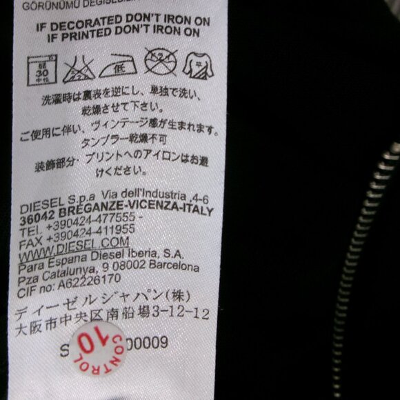 New DIESEL Sexy Sheer Back Sleeveless Bodycon Dress Zipper Front Jet Black M - Picture 13 of 14